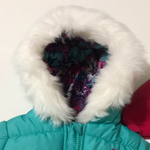 London Fog Girl's Turquoise Jacket Faux Fur - Picture 12 of 16